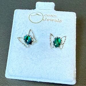 Silver Butterfly Post Earrings